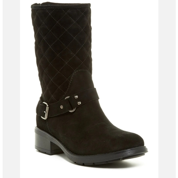 Aquatalia Womens Quilted Ankle SAGE Suede Moto Boots shoes sz 11 - Picture 1 of 16